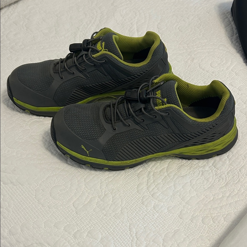 Puma Men's Charcoal and Lime Athletic Shoes